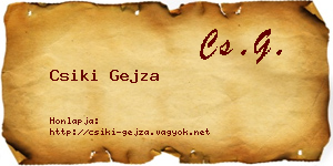 Csiki Gejza névjegykártya